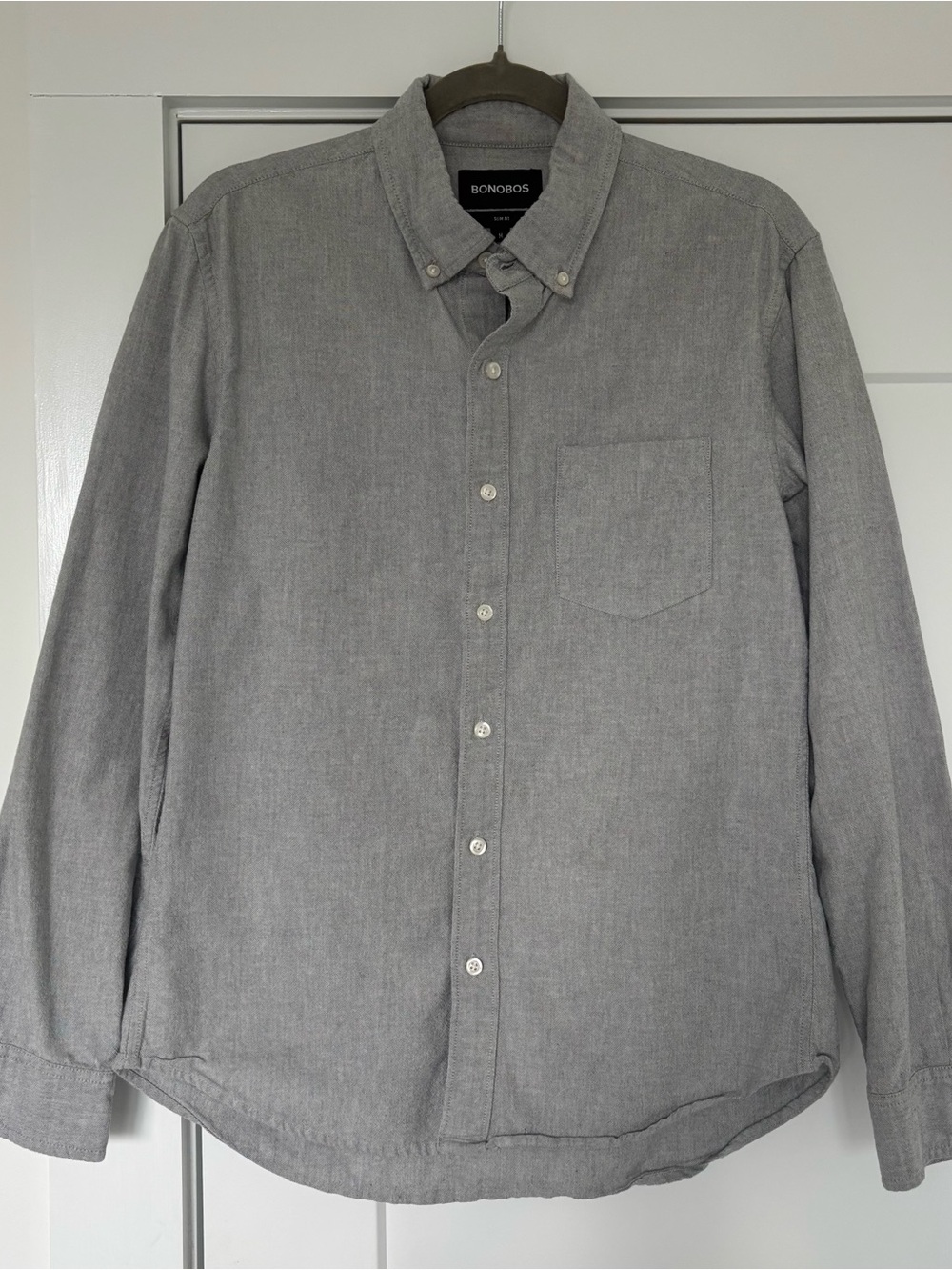 Bonobos Light Gray Long-Sleeve Button-Down Shirt